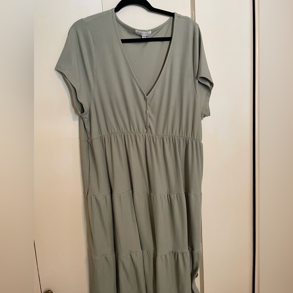 3X Green Midi Dress